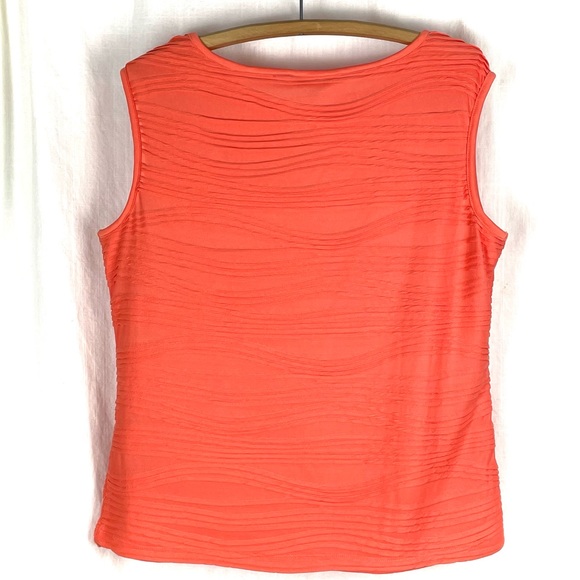TANJAY Sleeveless Top Tank summer spring coral salmon waves vintage? - Picture 6 of 14